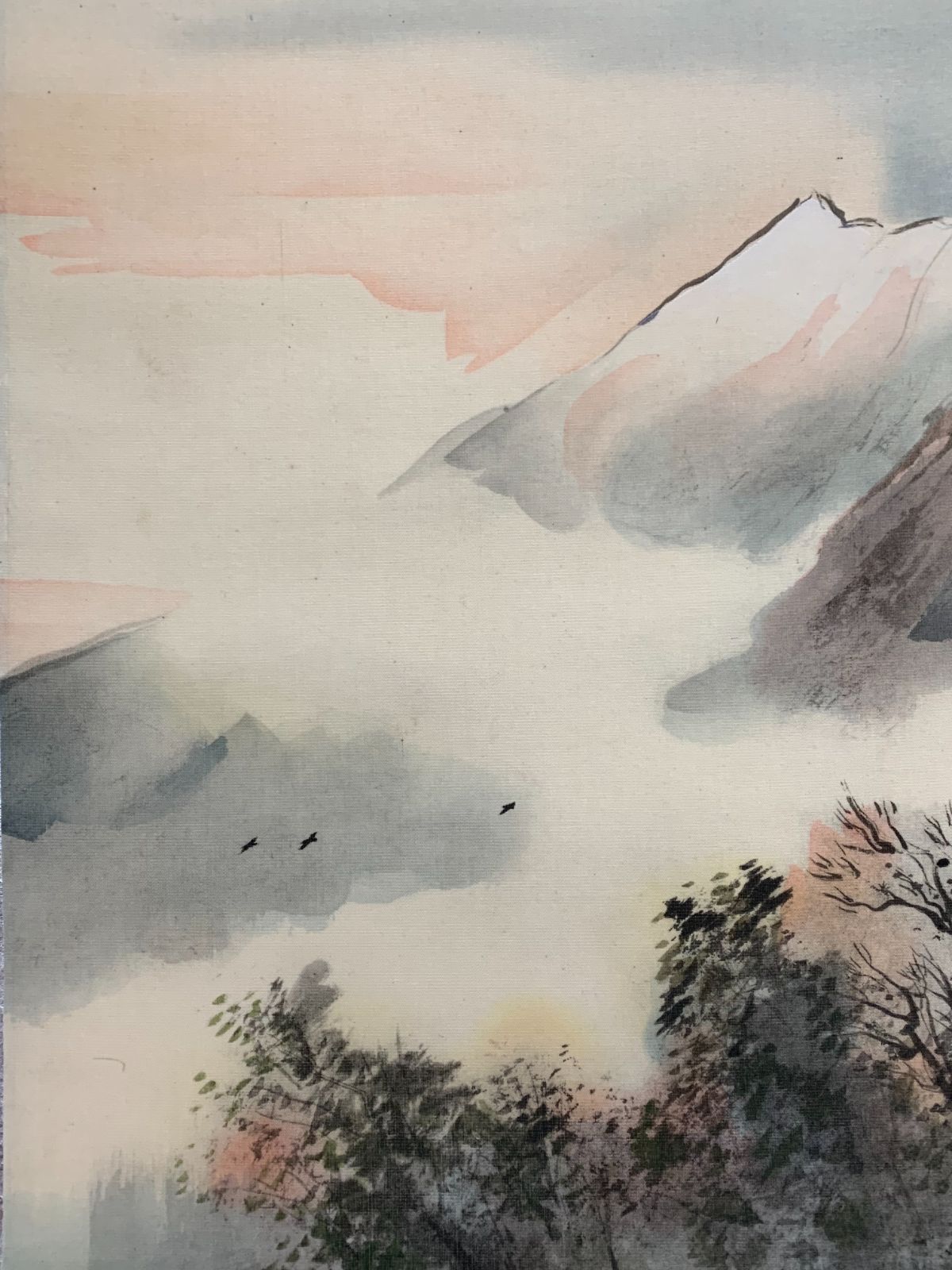 掛け軸】345 松林桂月「不二」野口幽谷門下 近代南画 文化勲章 山口の