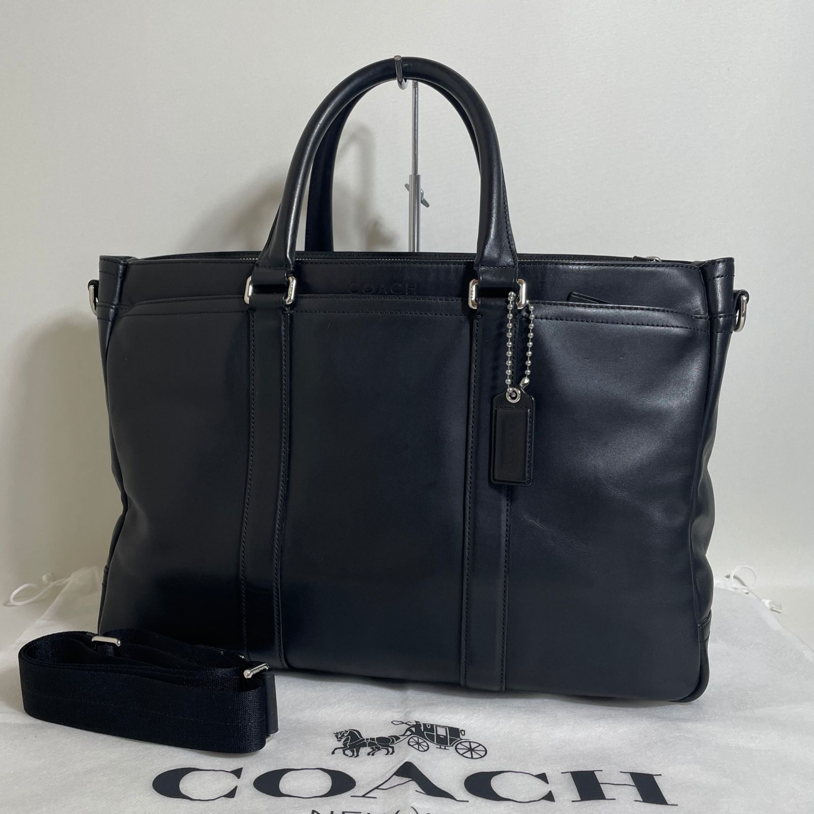 2602-57｜美品｜コーチ 2WAYビジネスバッグ レザー ブラック - メルカリ