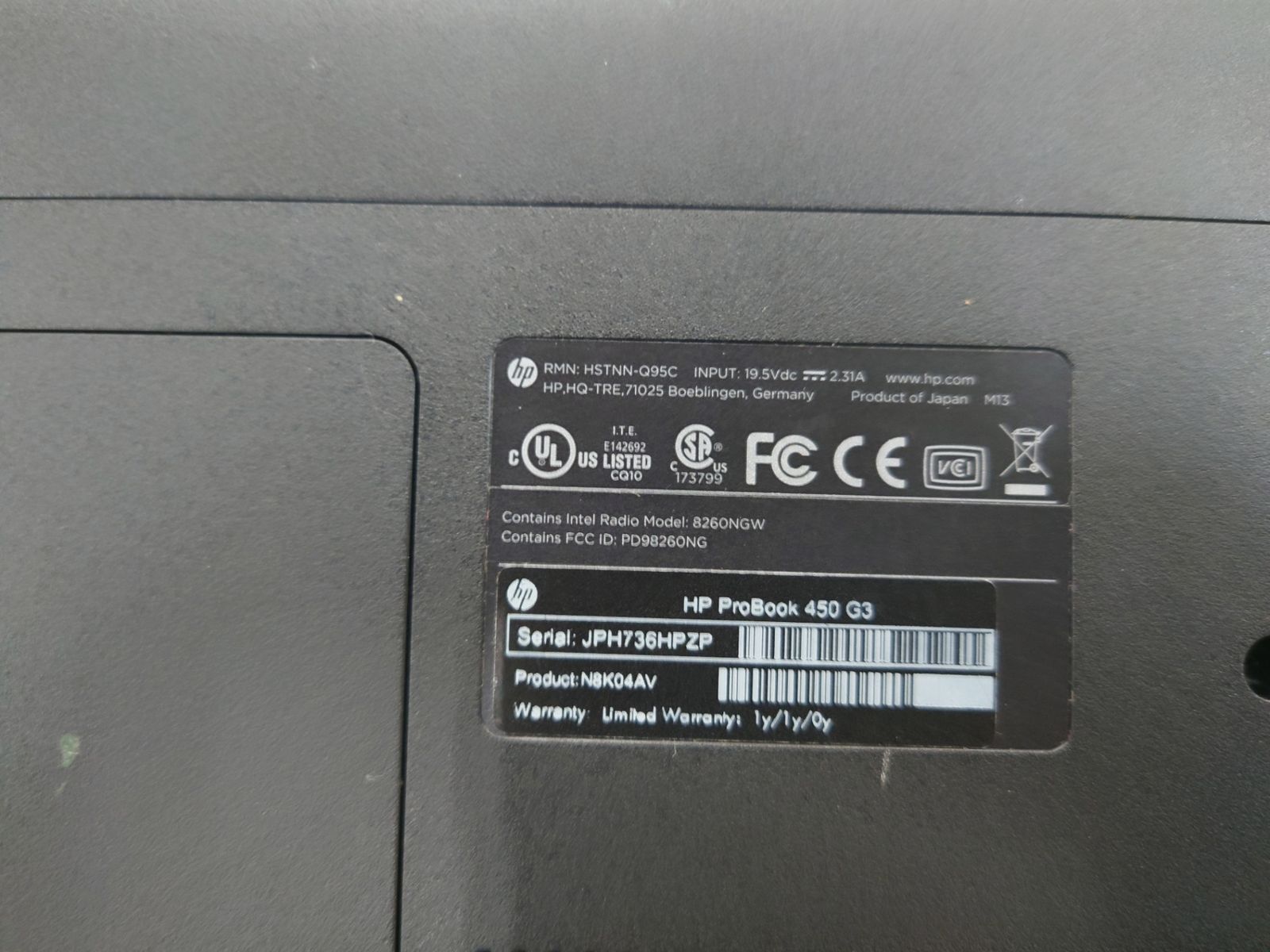 ジャンク品 HP ProBook 450 G3 ※HDD無し - メルカリ