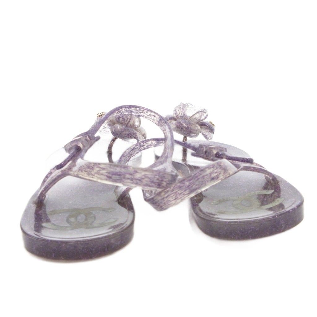 シャネル CHANEL カメリア ココマーク サンダル クリア ストラップ 35