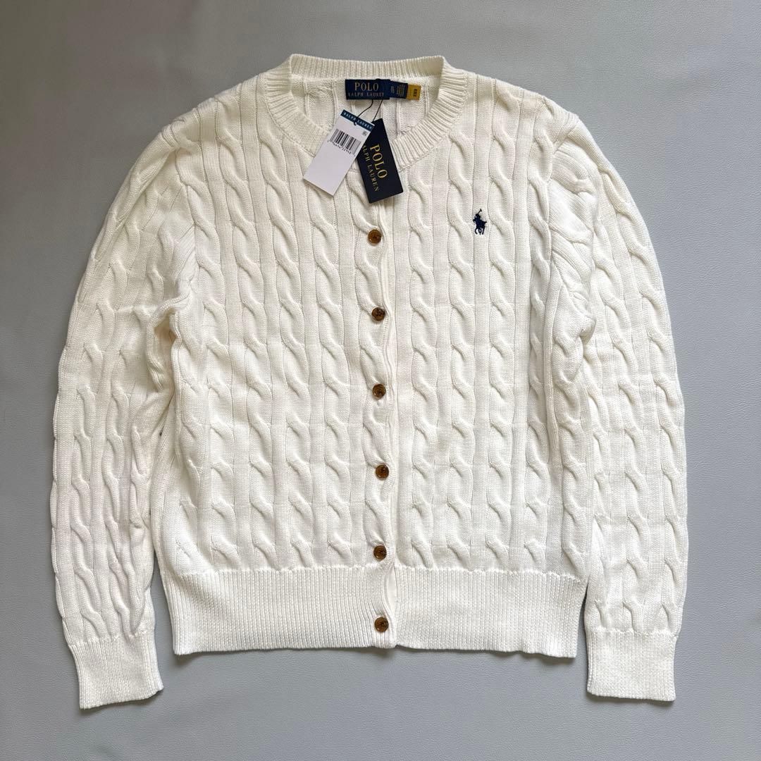 未使用 タグ付き ポロラルフローレン カーディガン ケーブルニット