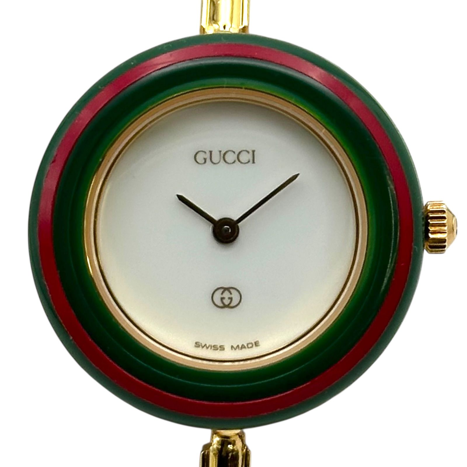 グッチ GUCCI チェンジベゼル 1100-L ホワイト ゴールドメッキ