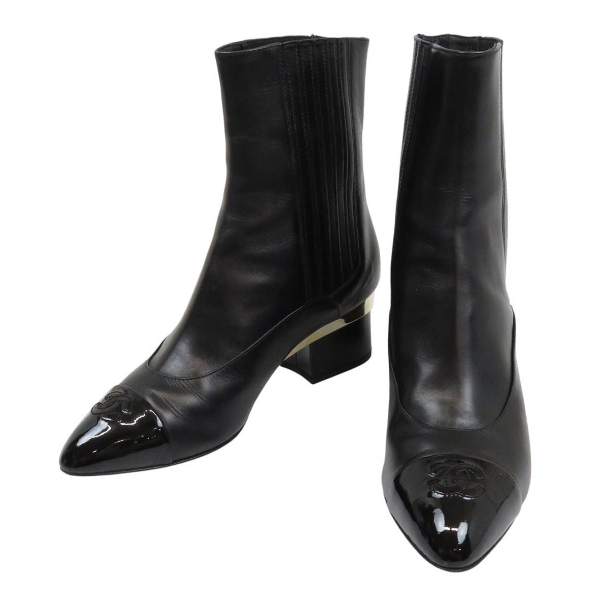 シャネル ココマーク ショートブーツ G32321 レディース ブラック