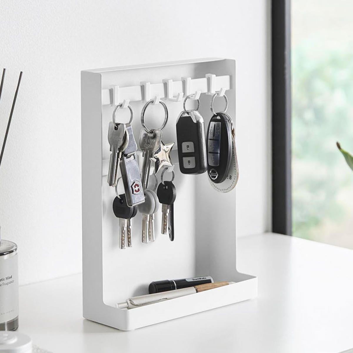 山崎実業 tower 目隠しキーフックスタンド タワー 2段