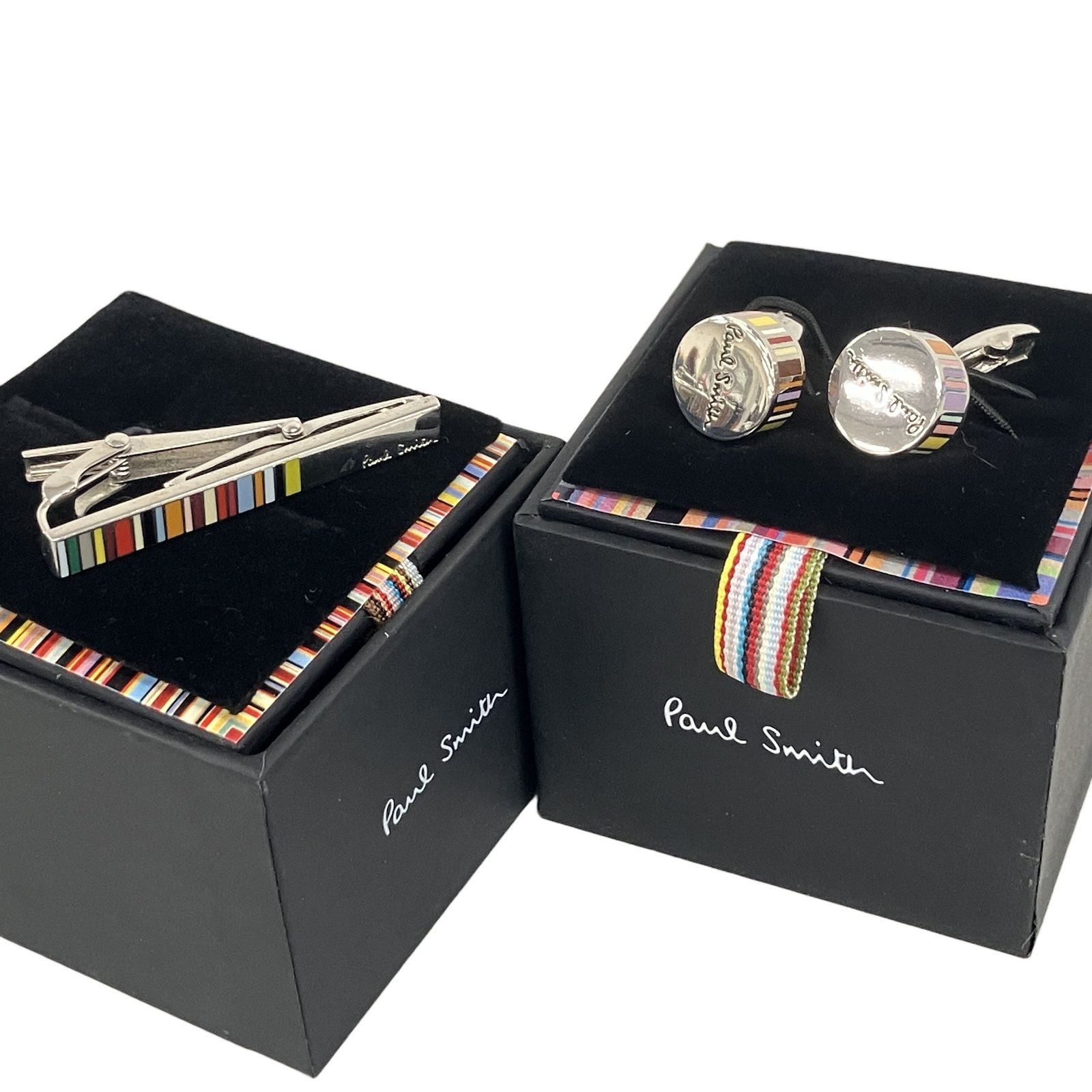 Paul Smith ポールスミス マルチストライプ タイピン カフス セット