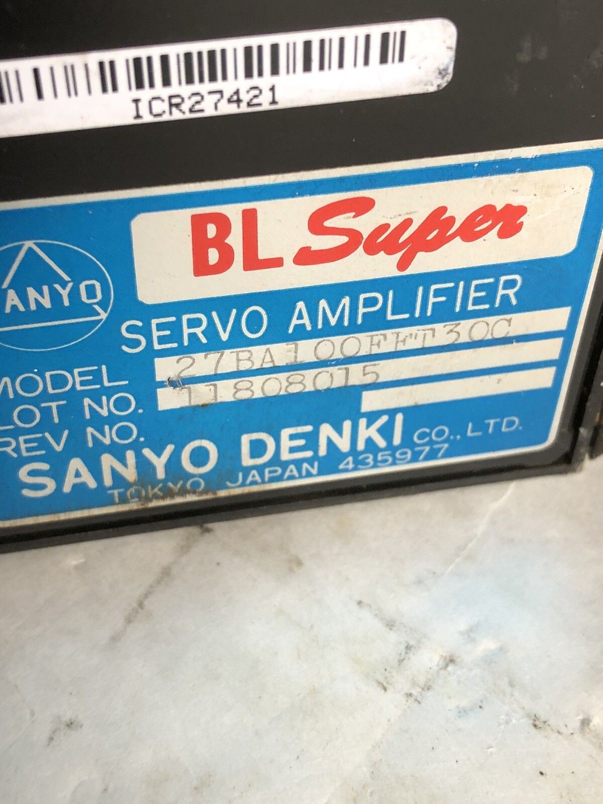 KAWASAKI SANYO DENKI 27BA100FFT30C サーボアンプ AG1、BL SUPER A100
