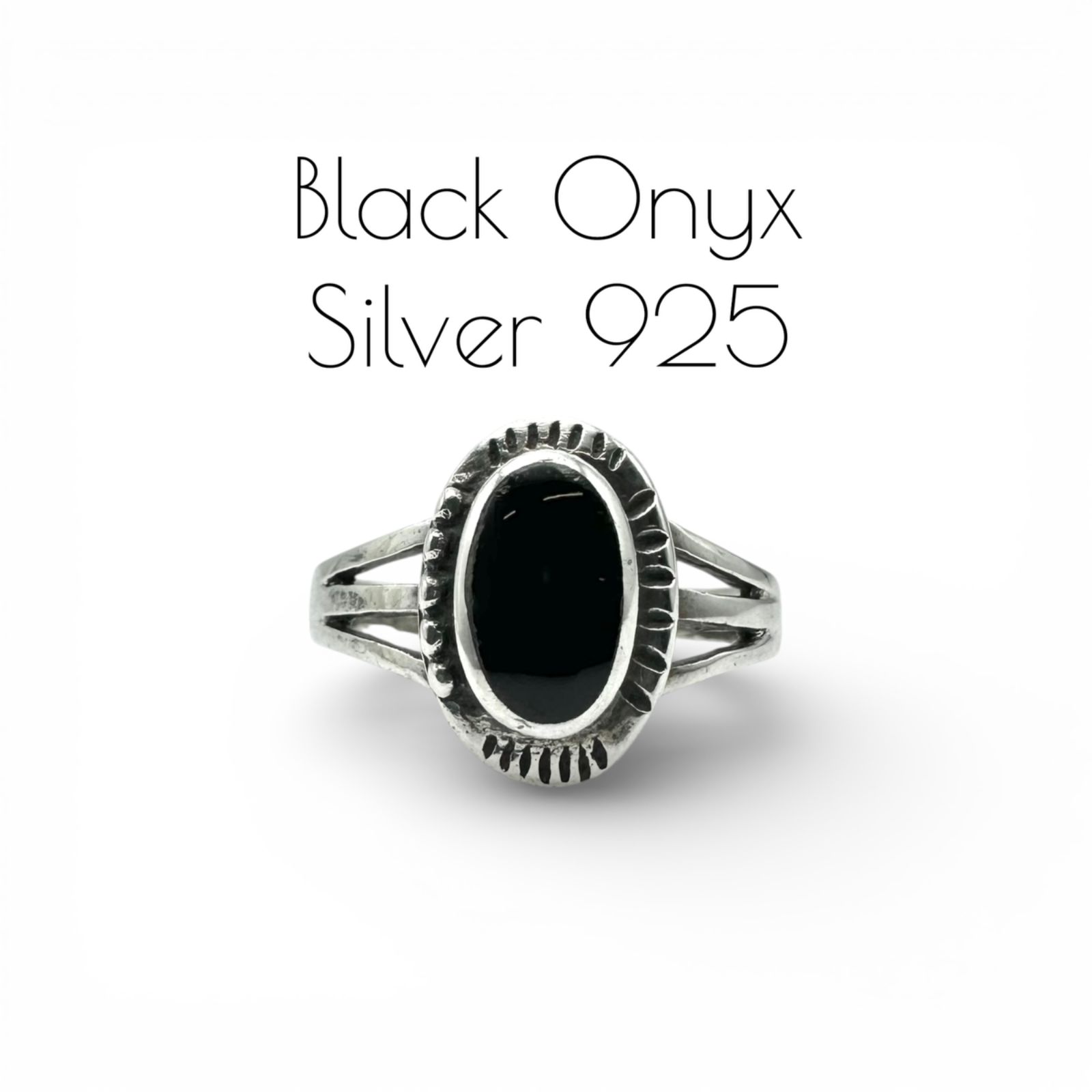 静謐な艶】ブラックオニキス Silver 925 刻印 90s Vintage Design Ring