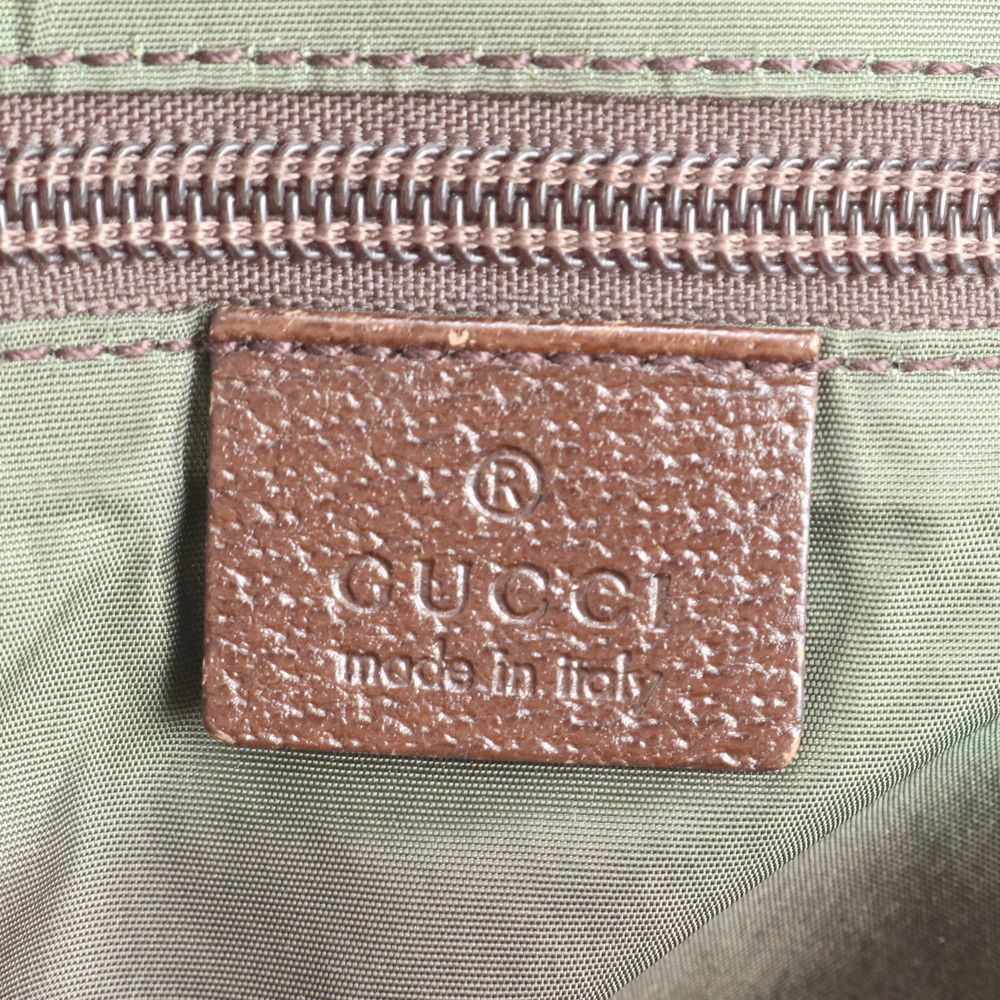 美品 グッチ GG キャンバス シェリー ライン 155524 レザー トート