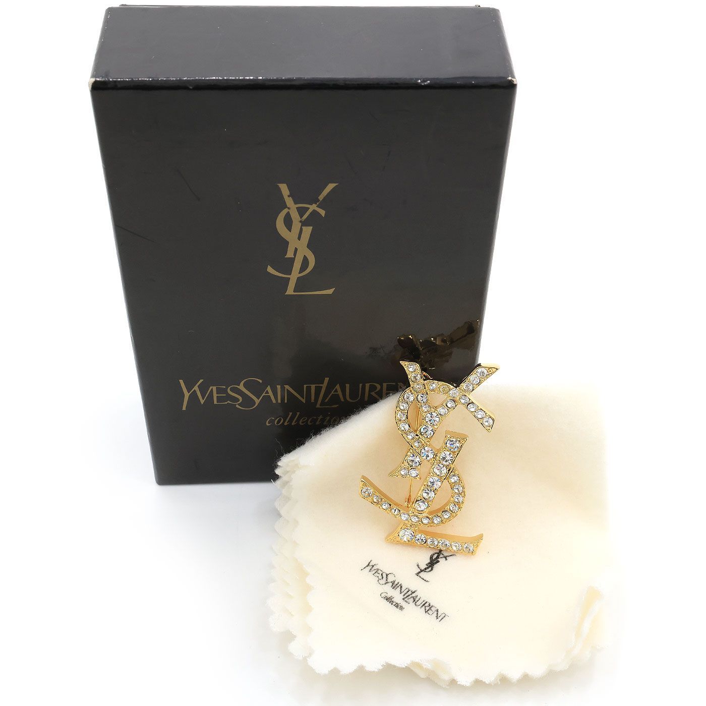 美品 】Yves Saint Laurent イヴ・サンローラン ブローチ YSL