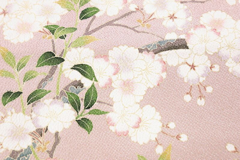 九寸名古屋帯 秀美 十日町友禅 正絹 浜ちりめん 伊と幸 ピンク ピンク