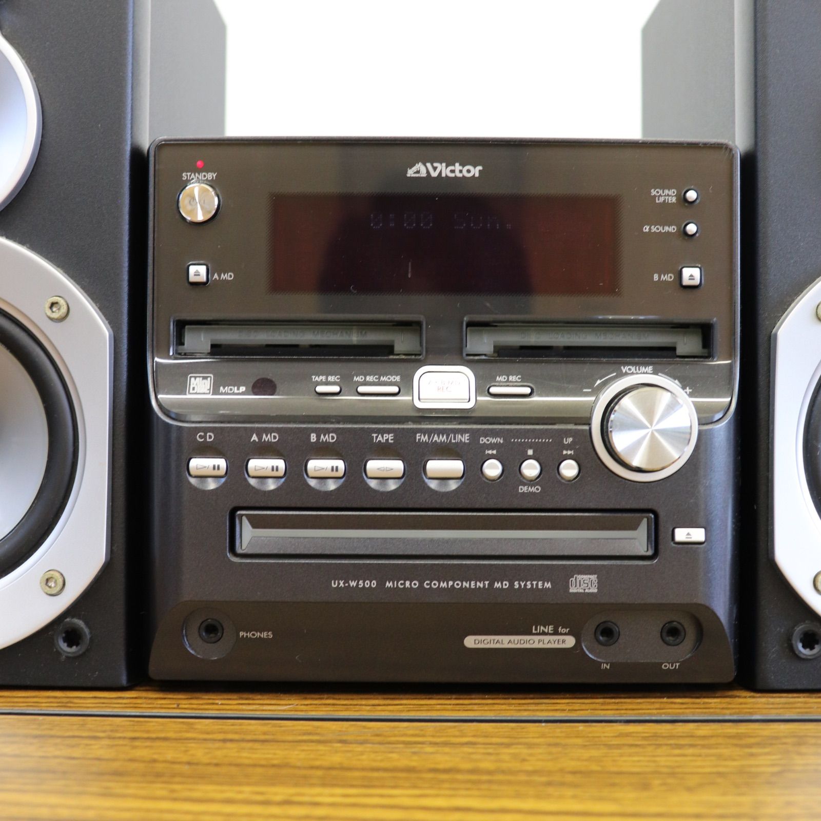 美品】Victor ビクター CD/MDコンポ CA-UXW500-B スピーカー 黒