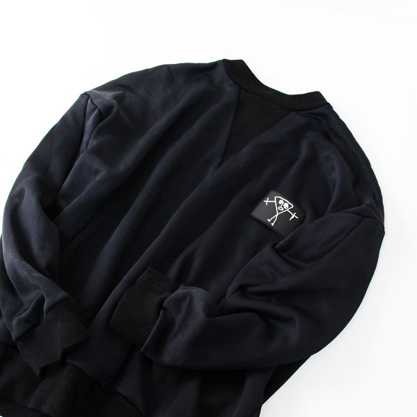 PLAN C プランシー ビアンカパッチ サイドジップスウェット L/ブラック