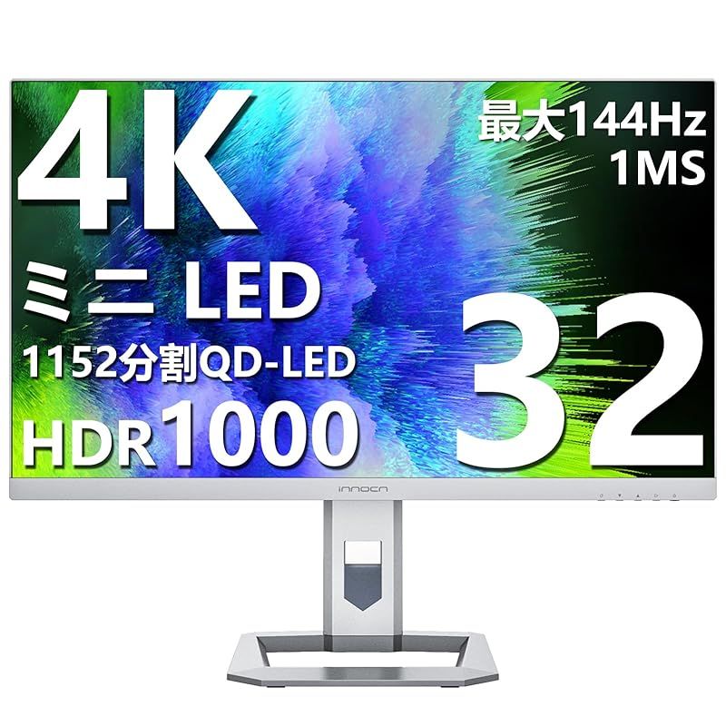 INNOCN ミニLED 4K ゲーミング モニター 32インチ 最大144Hz 1ms