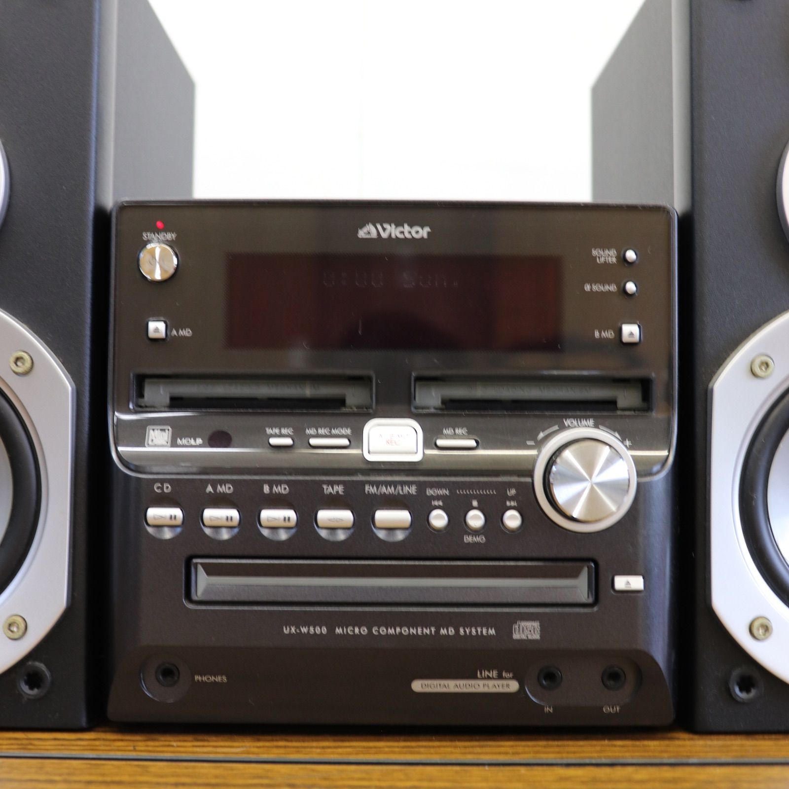 美品】Victor ビクター CD/MDコンポ CA-UXW500-B スピーカー 黒