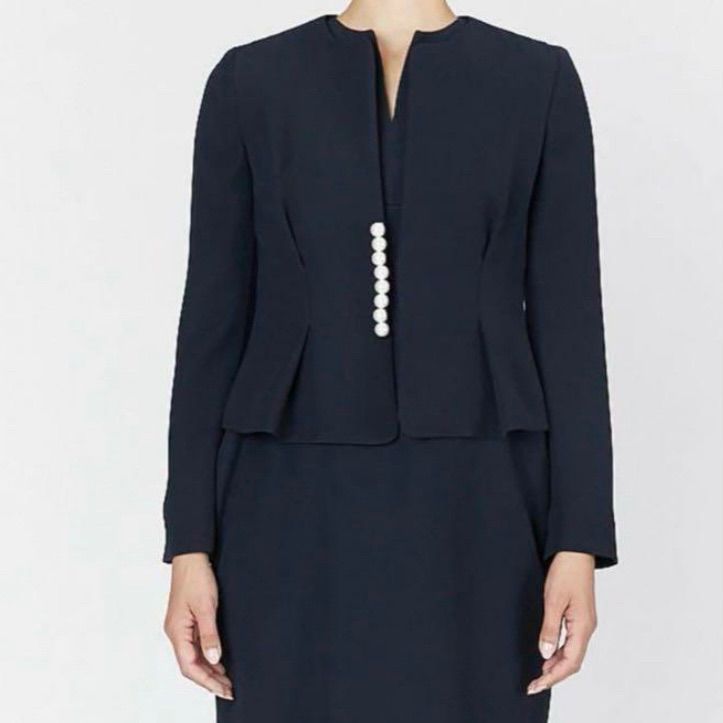 YOKO CHAN ヨーコチャン ノーカラーパールジャケット ノーカラー