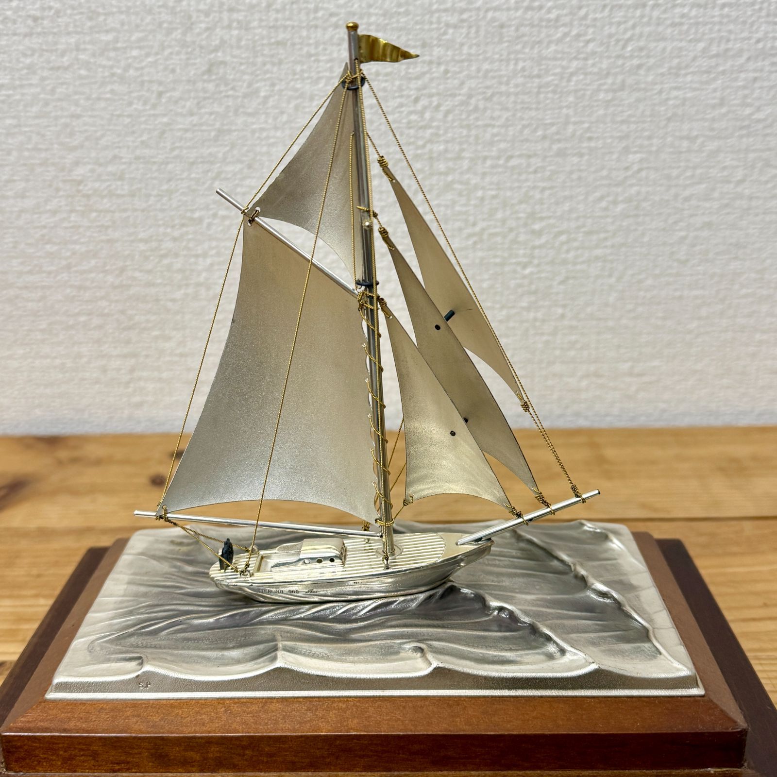 関工芸 銀製 ヨット 帆船 置物 STERLING 960 SEKI 工芸品 模型 変色