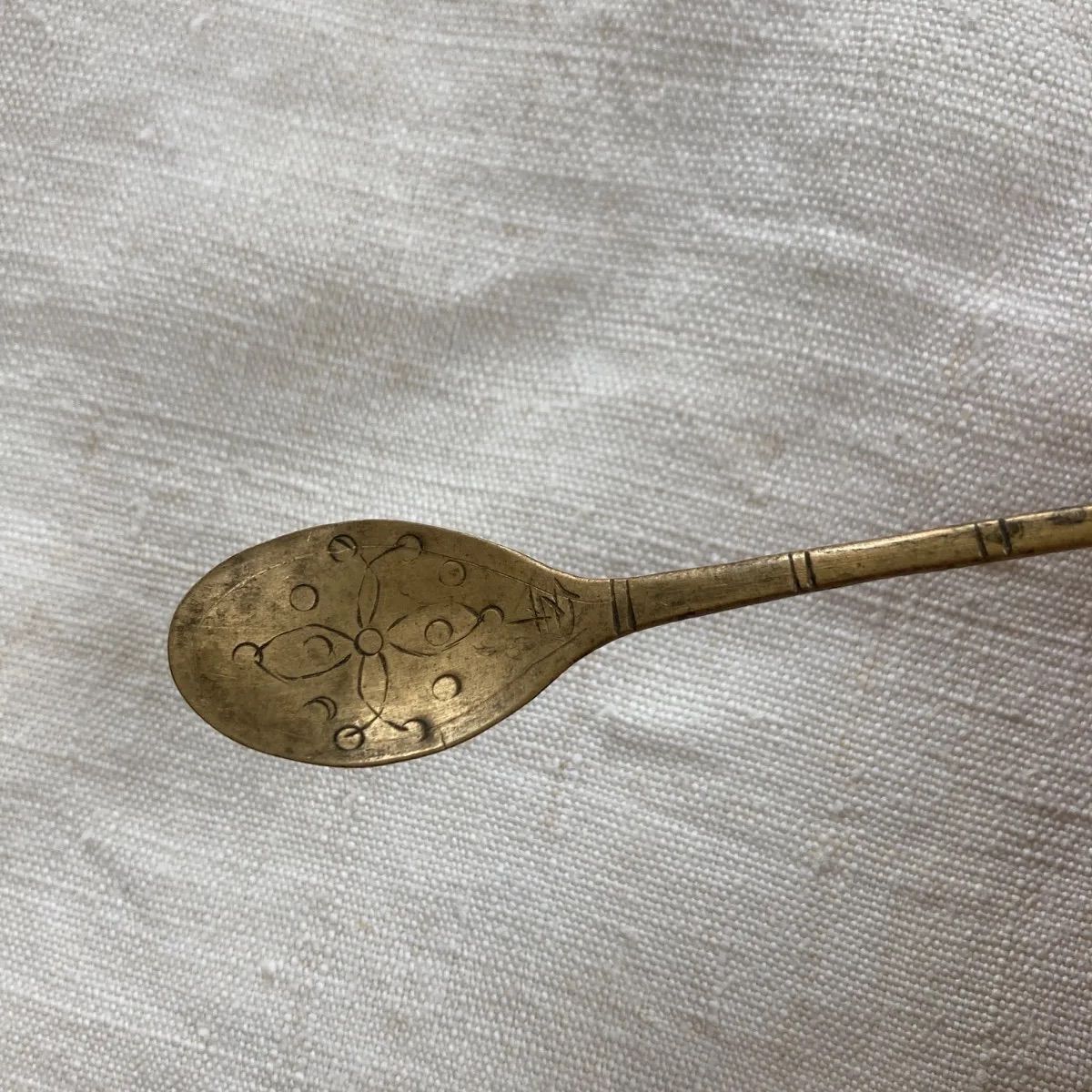 スッカラ 薬匙 中国 韓国 李朝 スプーン 朝鮮工芸 真鍮 骨董 古道具