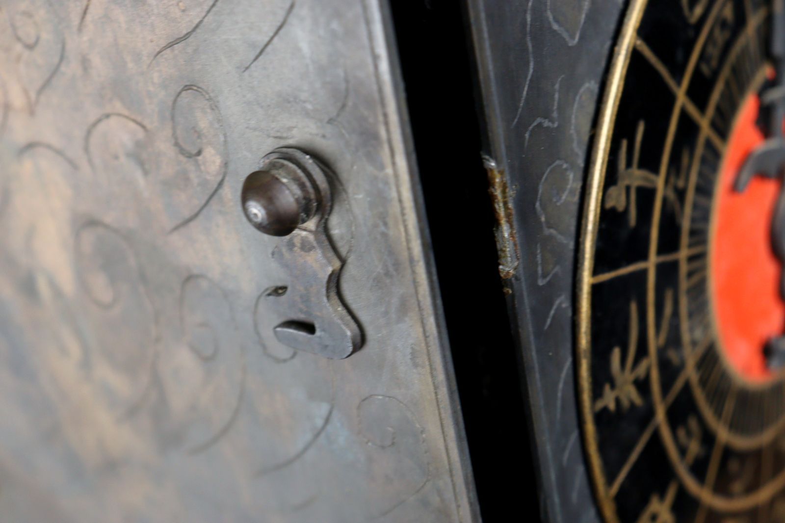 江戸時代 大名時計 一挺天符 干支文字盤 145.5cm 22kg 和時計唐物 骨董