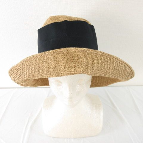 マキシン MAXIM ストローハット 麦わら帽子 リボン ベージュ M *A589
