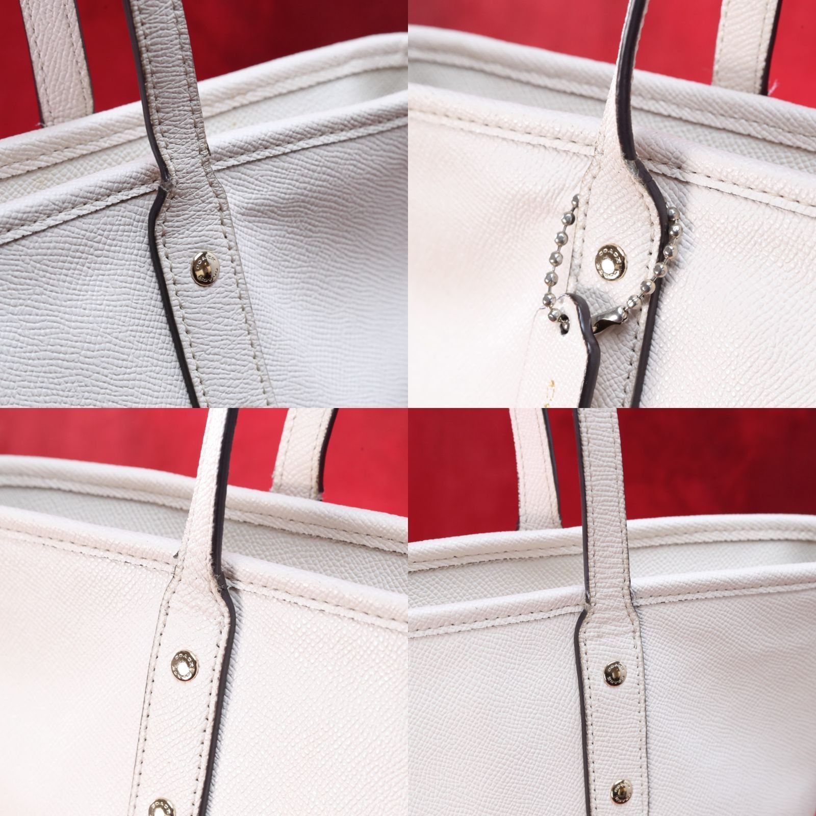 COACH コーチ ホワイト レザー ハンドバッグ ショルダーバッグ 白