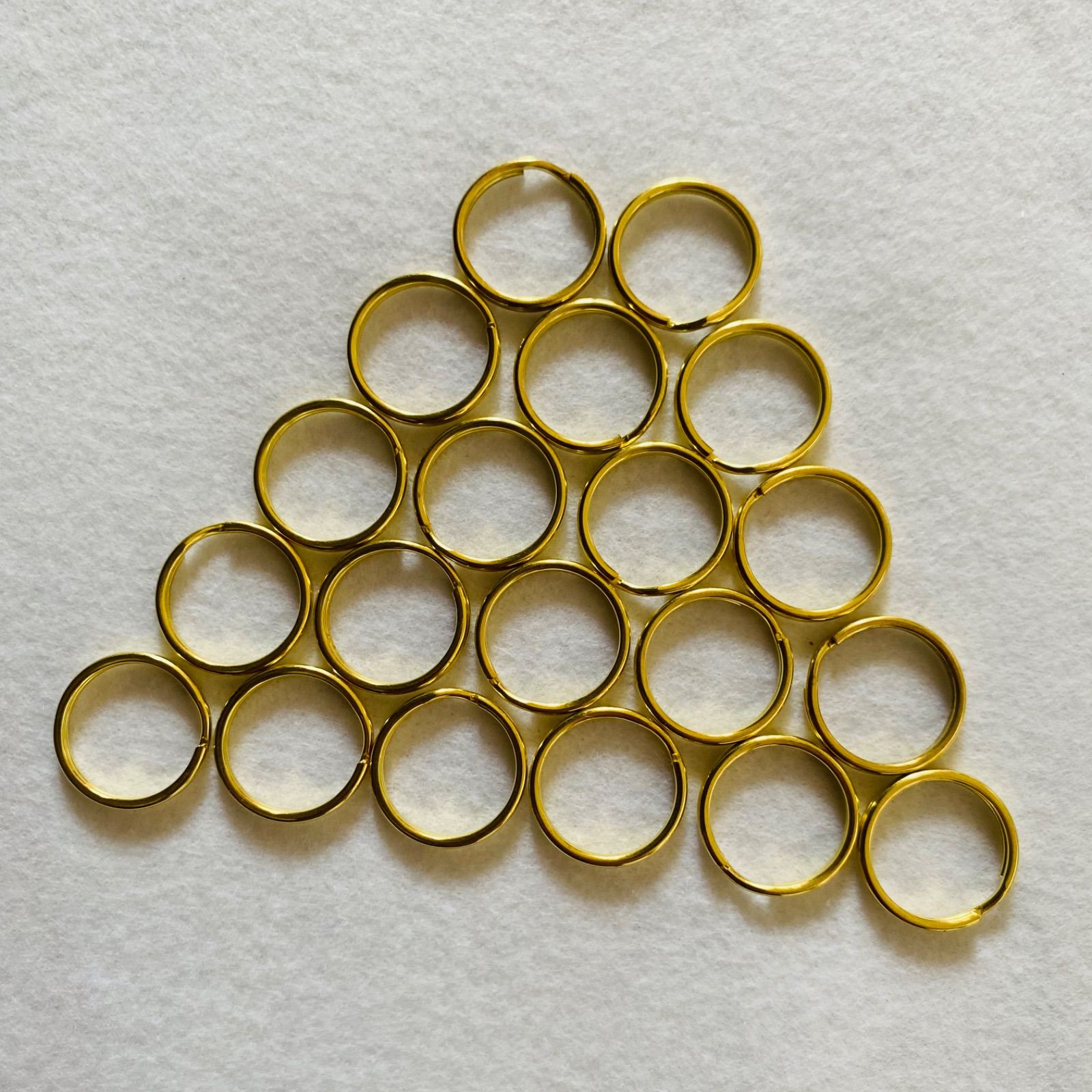 二重カン 真鍮製二重リング キーホルダー 20点セット - メルカリ