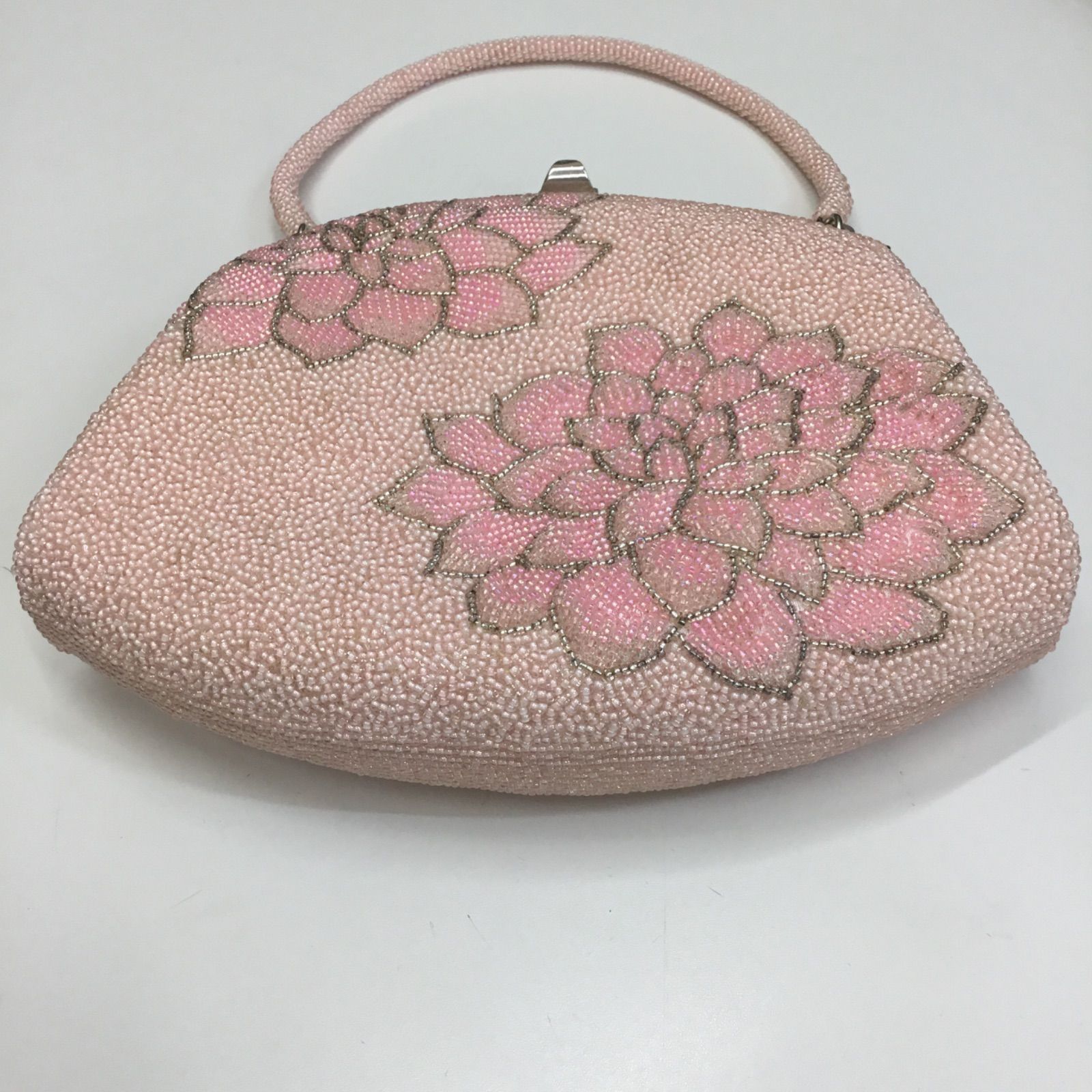 ☆昭和レトロ 圧巻 和装バッグ 🔷 ビーズ バッグ ／ ビーズ 花刺繍