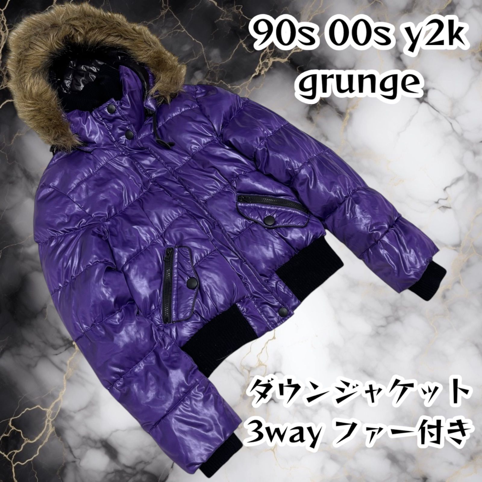 y2k 00s 90s ファーダウンジャケット 平成ギャル ギャル男 ダウン