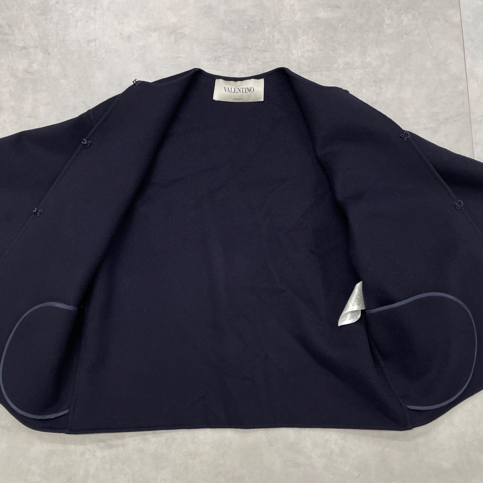 VALENTINO ヴァレンティノ ケープコート ポンチョ ノーカラー カシミヤ