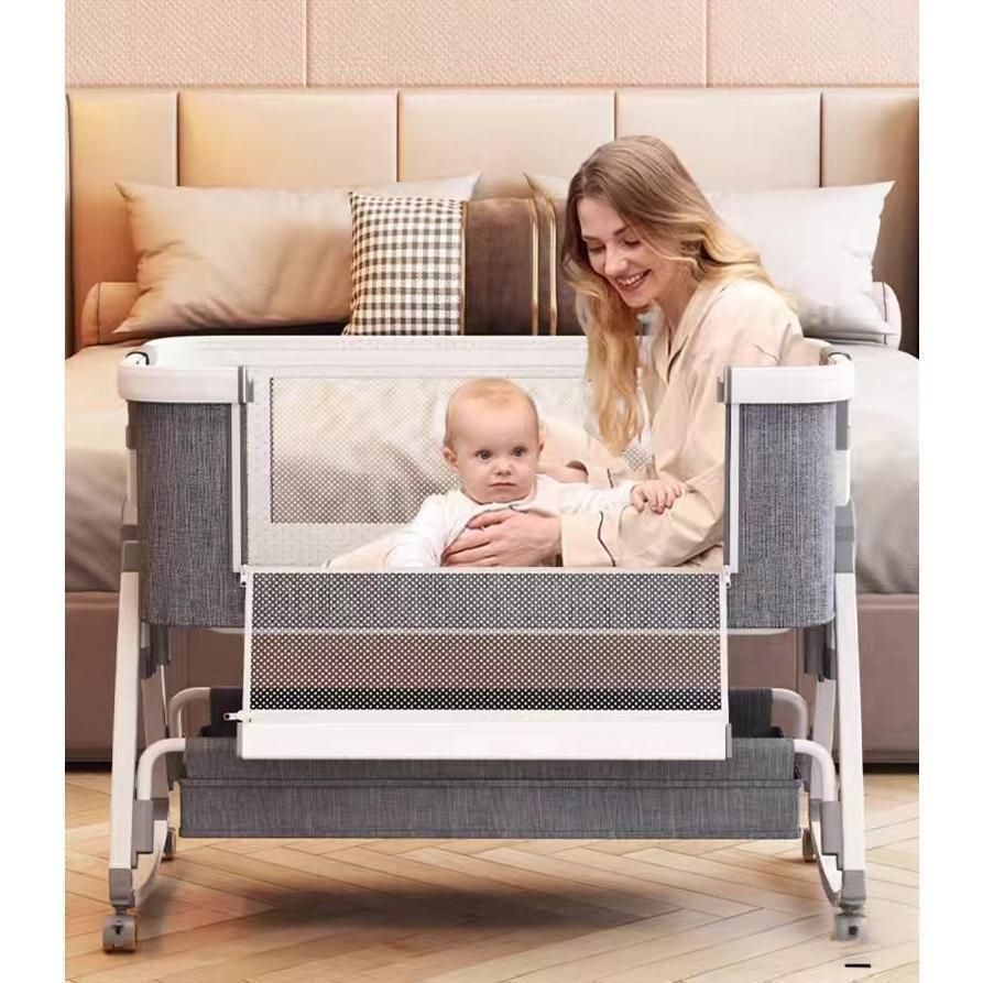 美品‼︎ 半年間使用 HZDMJ ベビーベッド グレー ネントレ 遮光 美品