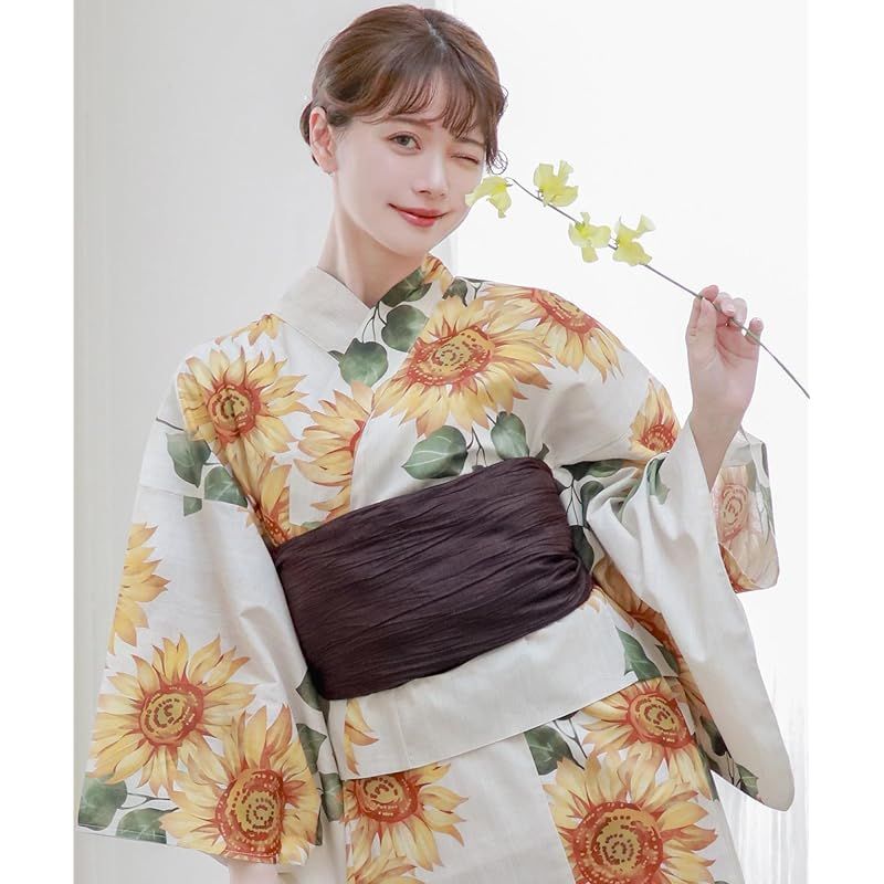 KYOETSU] [キョウエツ] 浴衣セット 変わり織 生成り ワンピース 2点