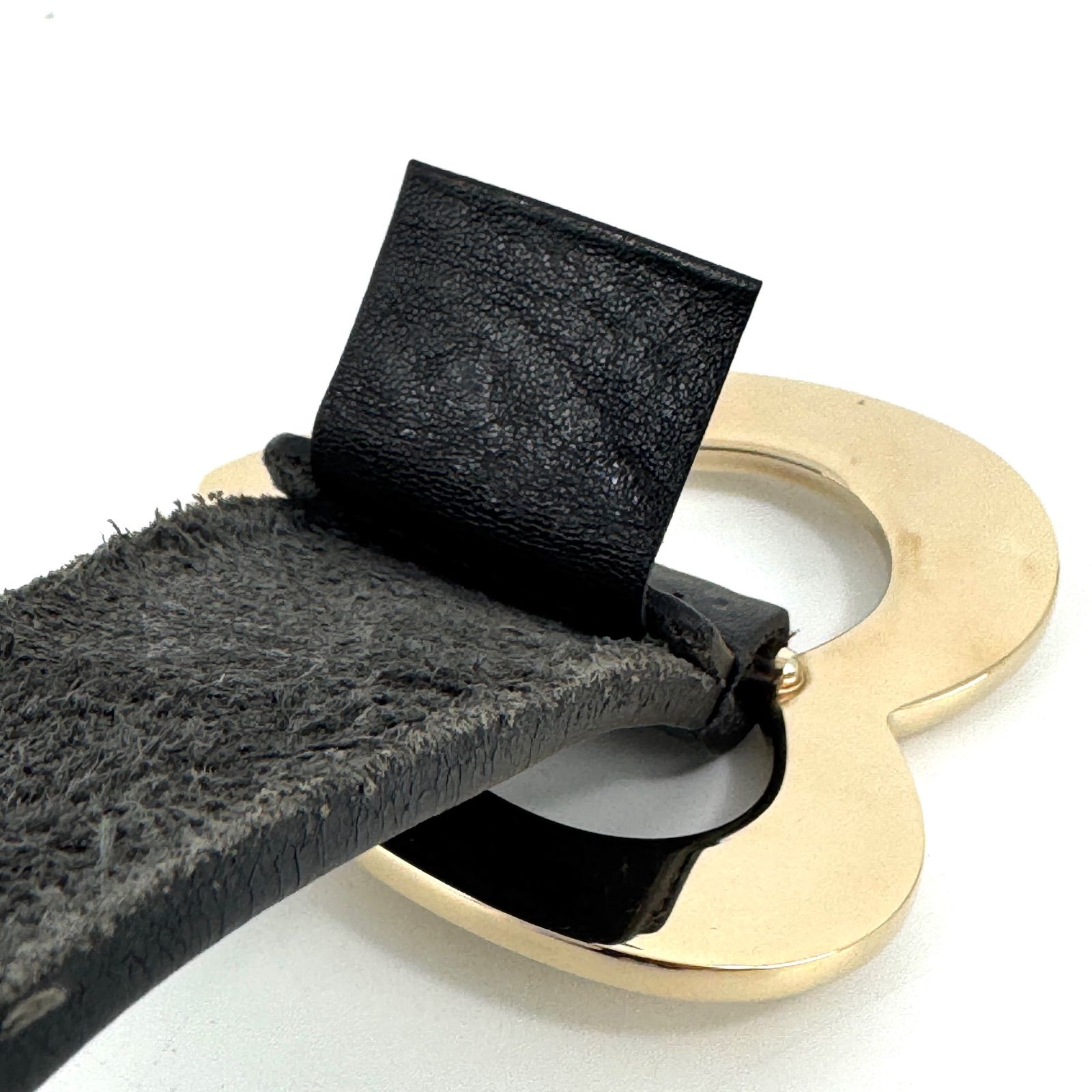 GUCCI グッチ】ハートバックル レザーベルト ブラック - メルカリ