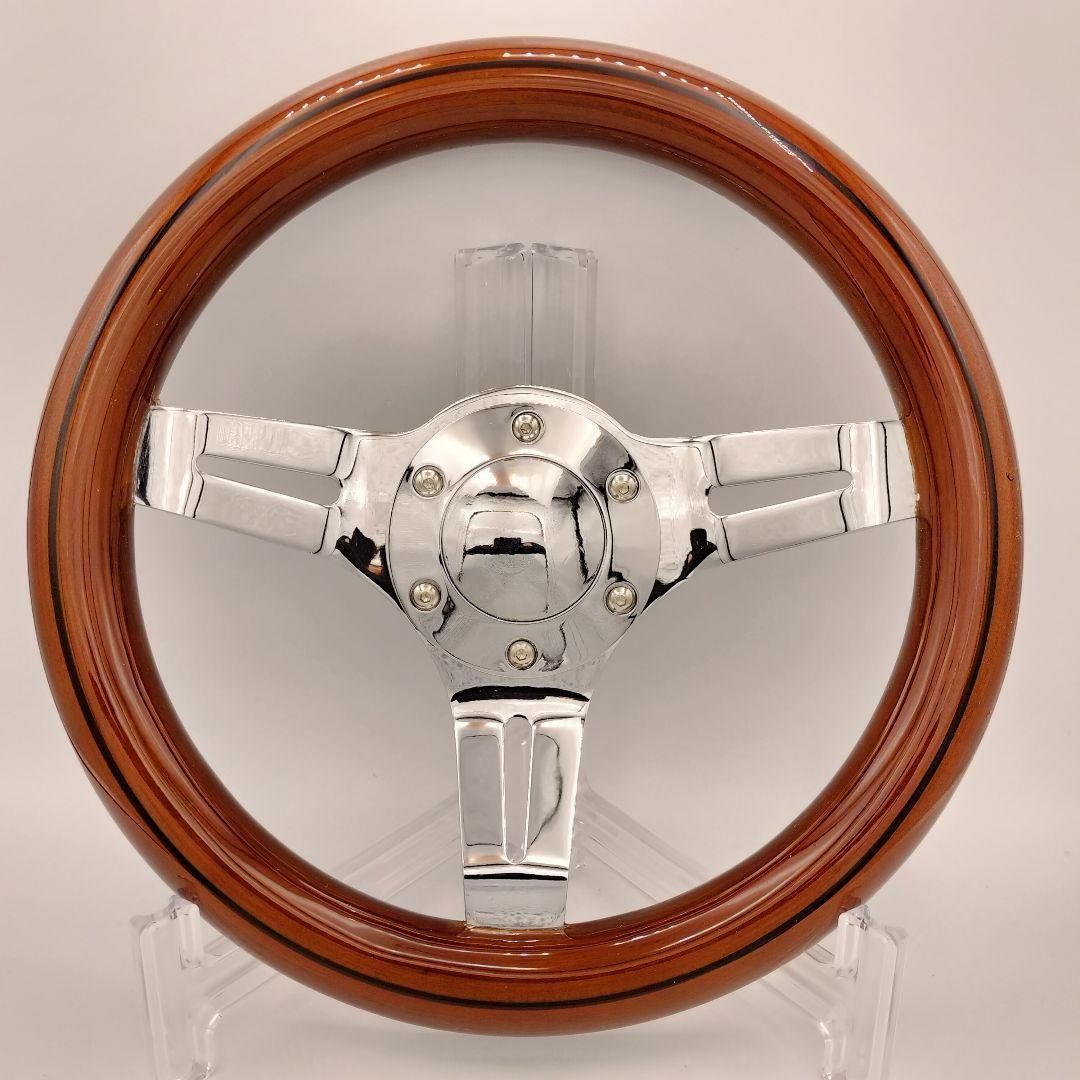 小径ステアリング 290mm ストライプ ウッド ハンドル 旧車 カスタム