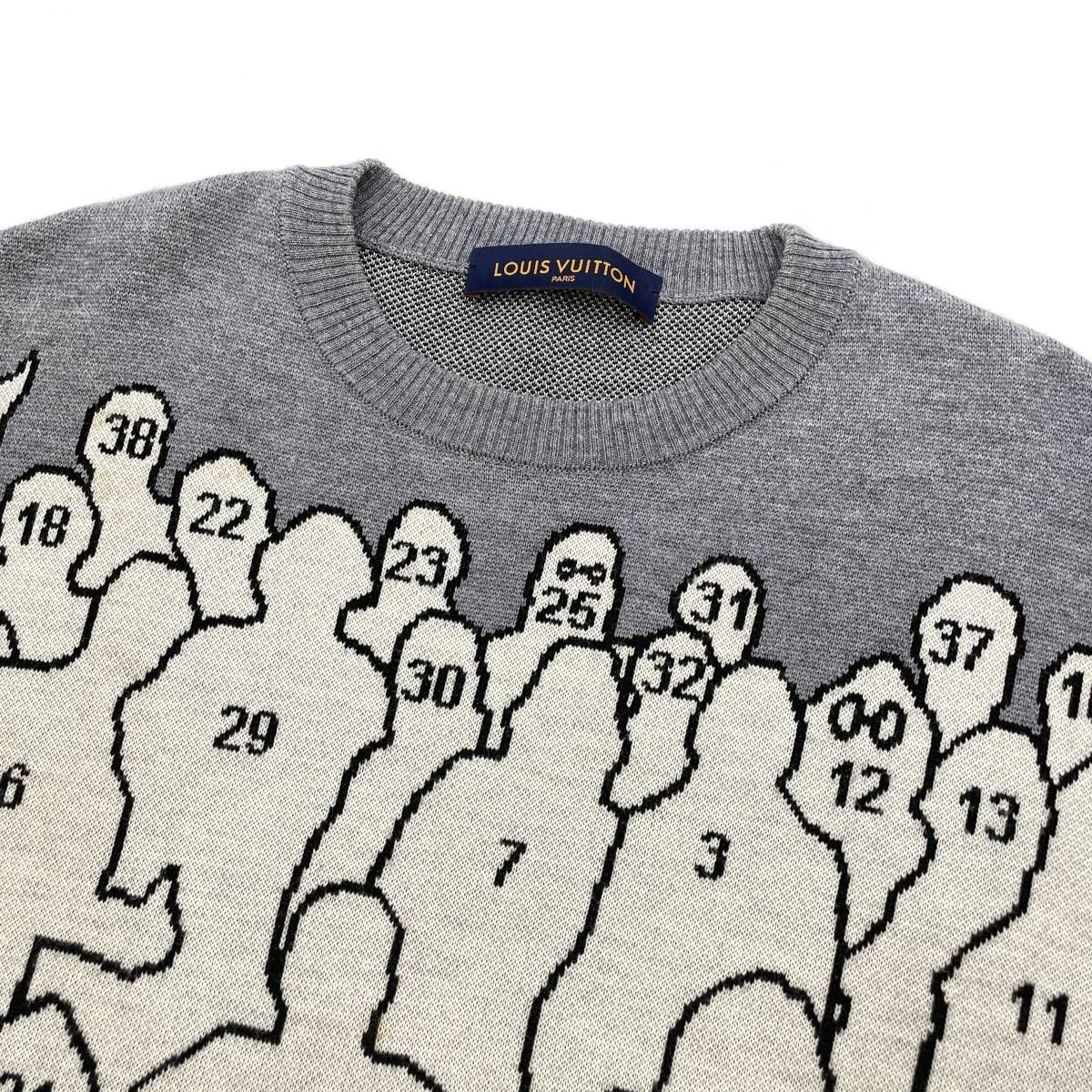 LVロゴLouis Vuitton インターシャ クルーネックセーター