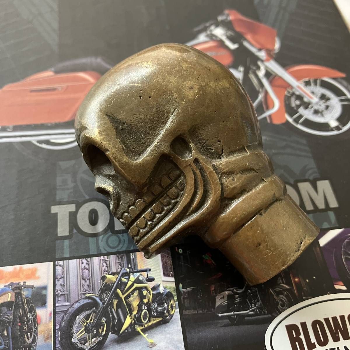 COPPER スカル シフトノブ ハーレーアメ車 ジョッキーシフト ハンド