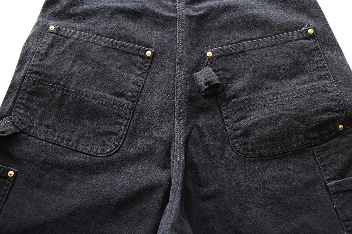 00s carharttカーハート ダブルニー ダック地 オーバーオール 黒 W34