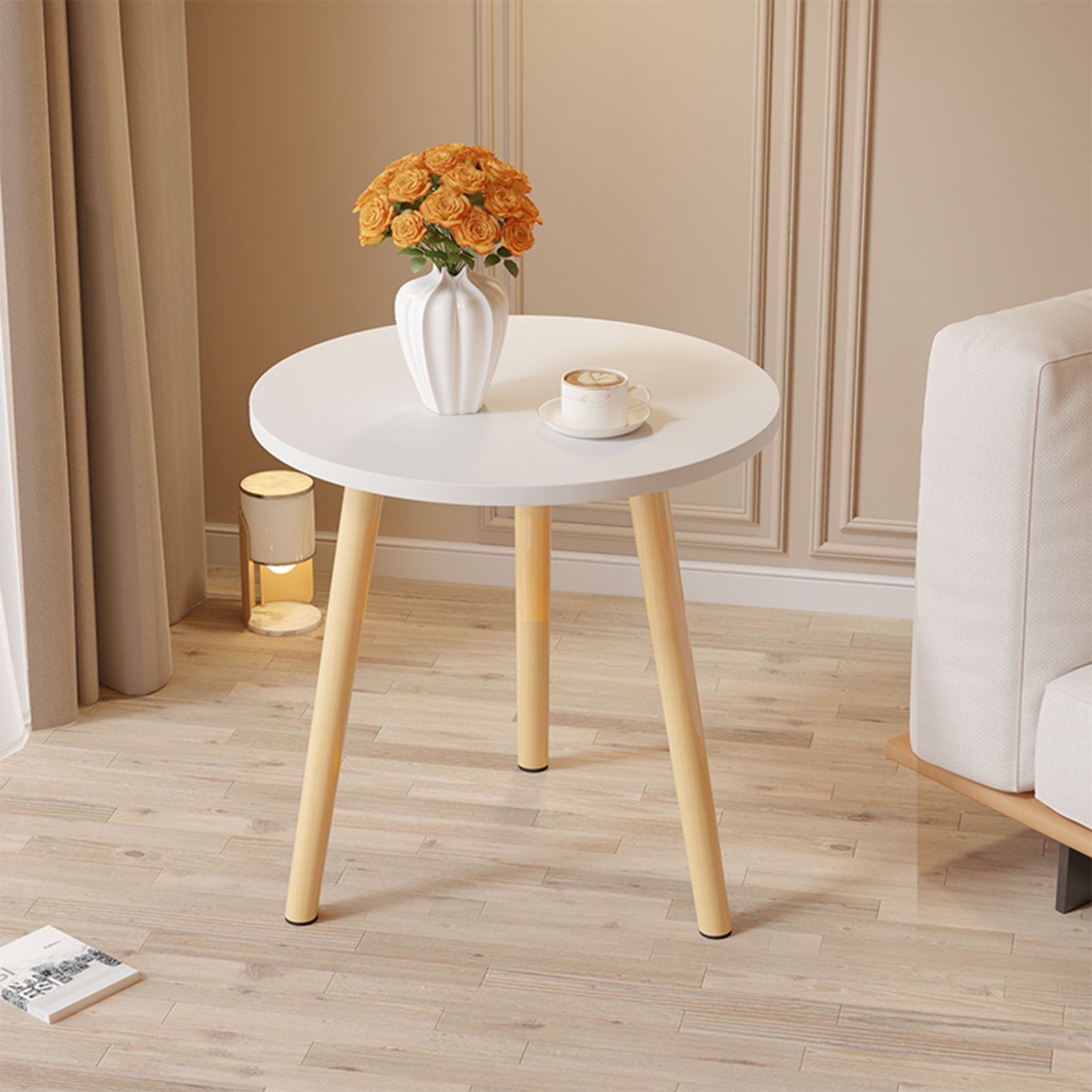 マルニ木工サイドテーブルカフェテーブル昭和レトロ猫足①