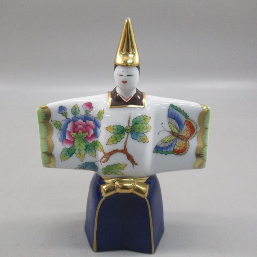 HEREND ヘレンド ヴィクトリア・ブーケ 雛人形 立ち雛 台座・箱付き