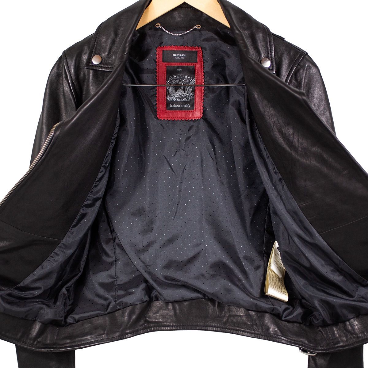 DIESEL】ディーゼル TIMELESS SUPERIOR LAMB LEATHER DOUBLE RIDERS