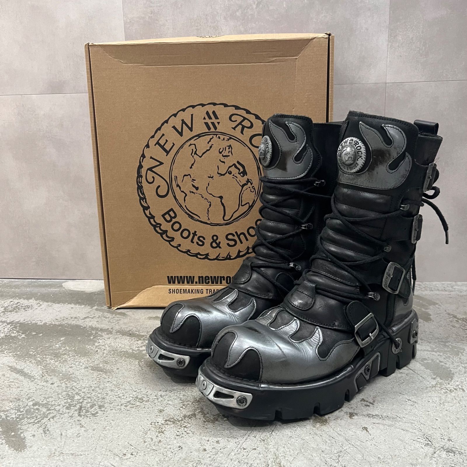 NEW ROCK BOOT METALLIC メタリックブーツ パンク ゴシック 革靴