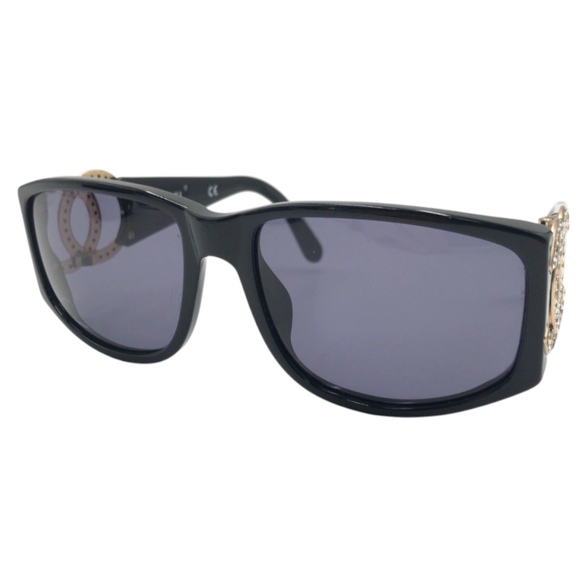 CHANEL シャネル ヴィンテージ ラインストーン ココマーク ブラック 黒