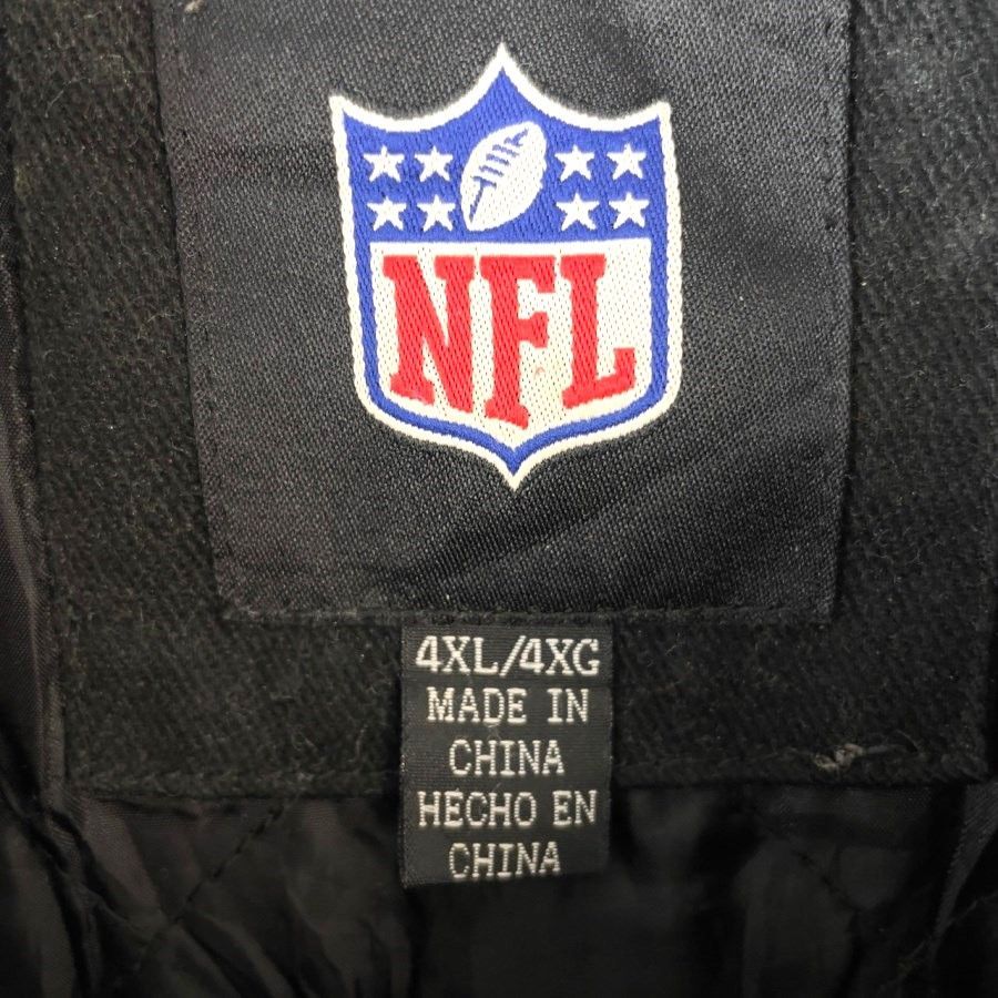 NFLコットンキャンバス地ブルゾンジャケットスタジャン総柄チームロゴ