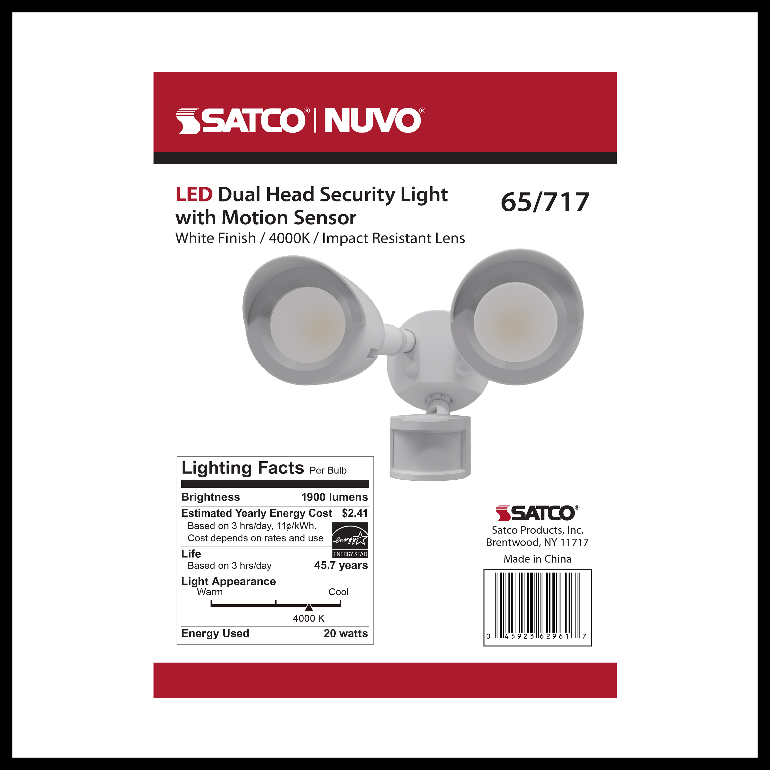 65-717 LED 2 BULLET HEAD SECURITY LGT