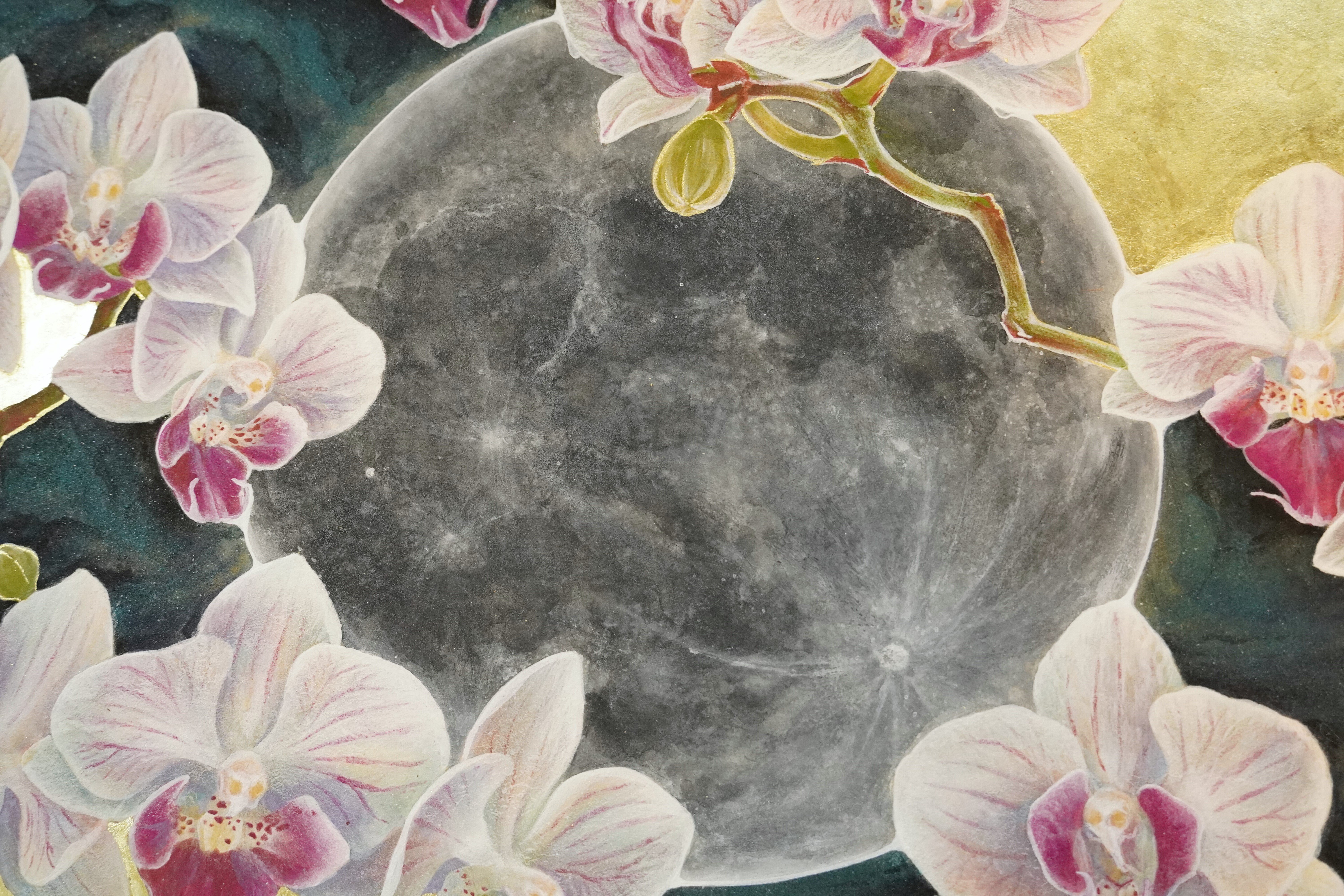 胡蝶蘭の日本画がやっと完成！（メンバーの皆さんへ線画配布あり