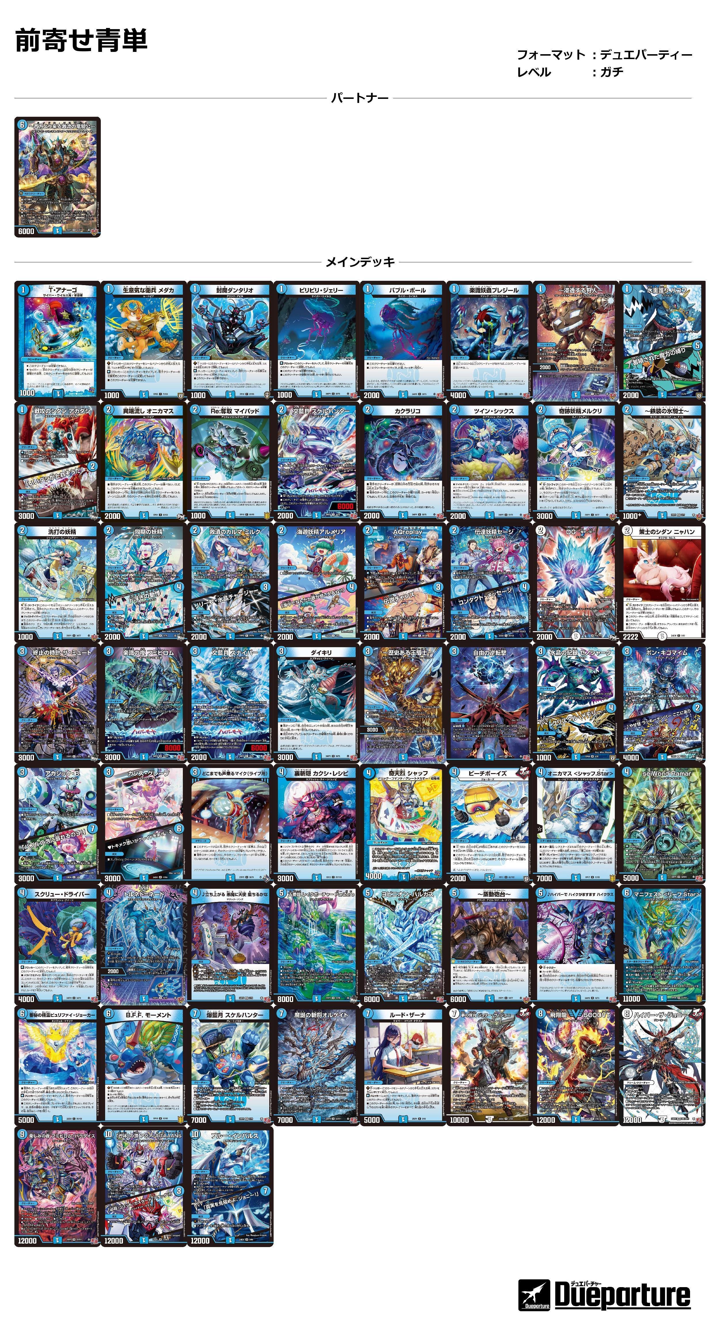 デュエパお嬢様】新弾後の前寄せ青単を考えましてよ。【LV3?】｜うさぎ