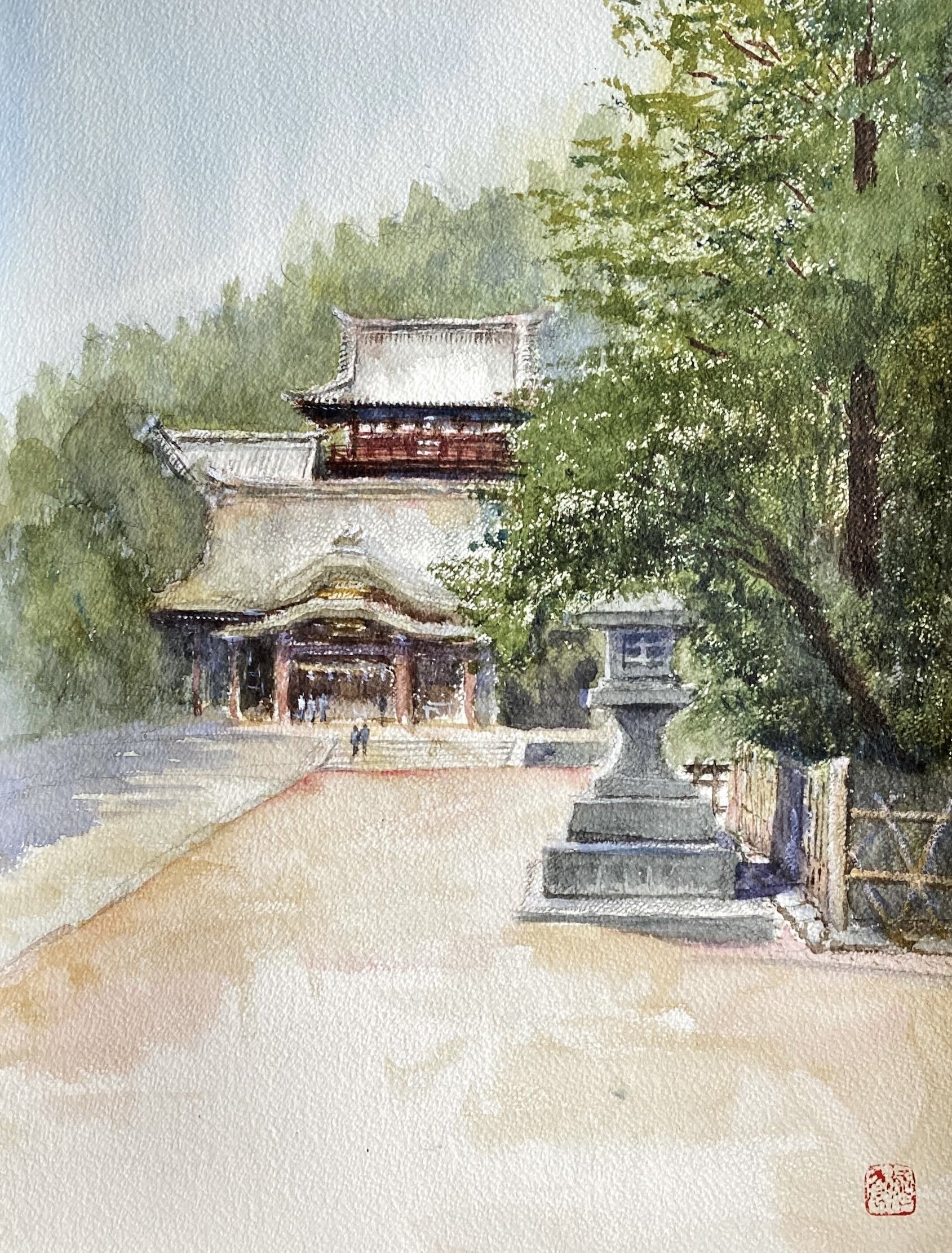 水彩画123】鎌倉、鶴岡八幡さん｜tatatotoya
