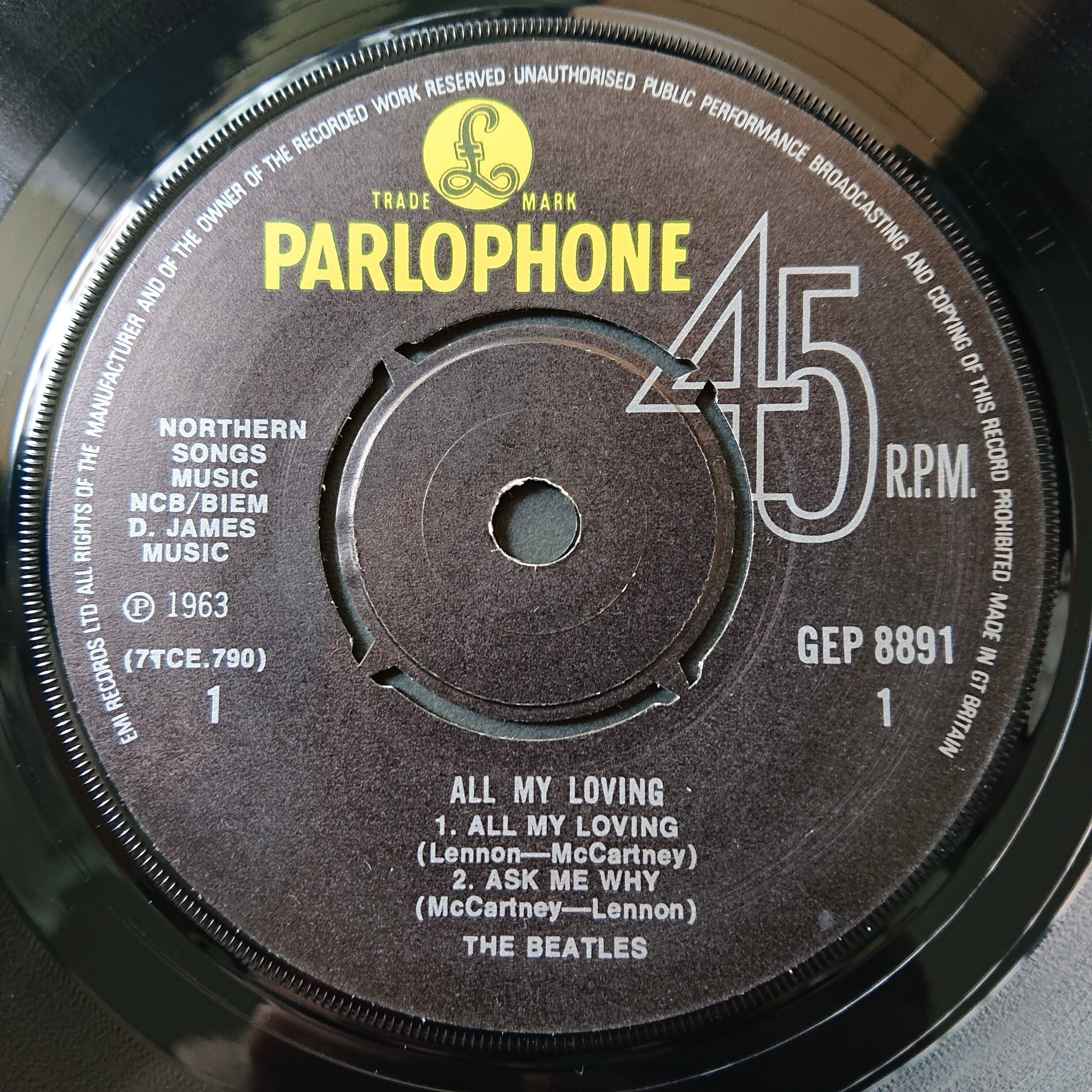All My Lovingオリジナル盤と後発盤(Beatles UK盤EP)｜音(おと)