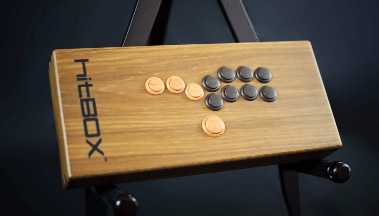 自作アケコン】木製キーボード型 ダークウォルナット 自作アケコン