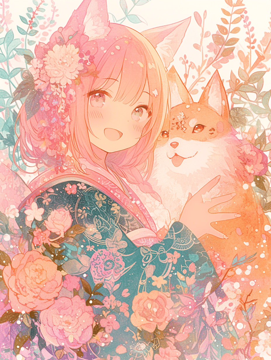 手描きイラストA3 手描きイラストカラーインクA3七瀬葵