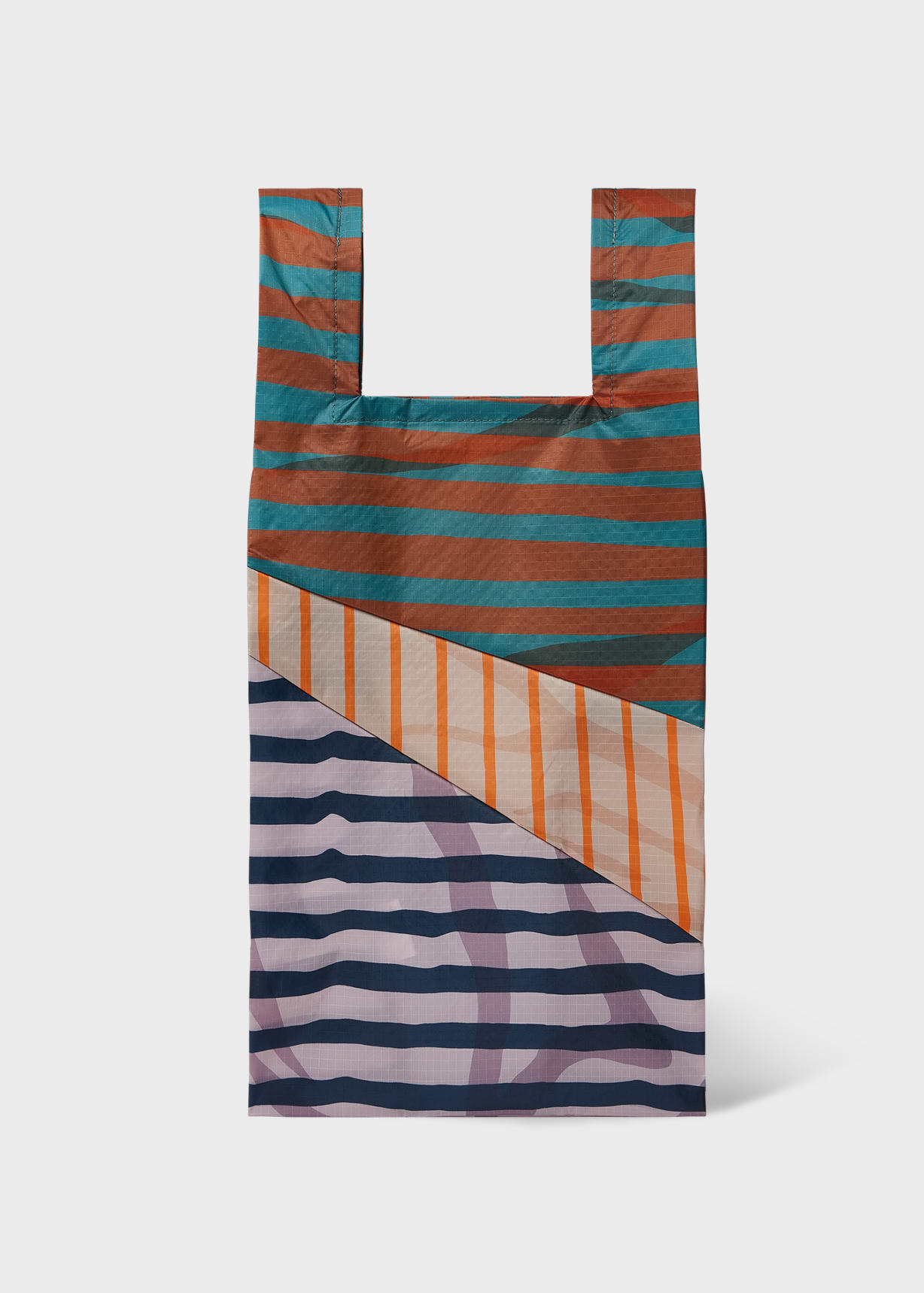 Susan Bijl x Paul Smith - Teal Mixed-Stripe The New Shopping Bag