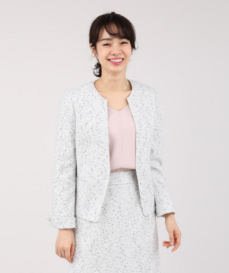 PLST(プラステ)の「PLST スラブツイードジャージーキーカラー